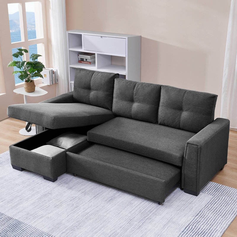 Moomal 91.7'' Upholstered Sofa, Velvet Dark Gray