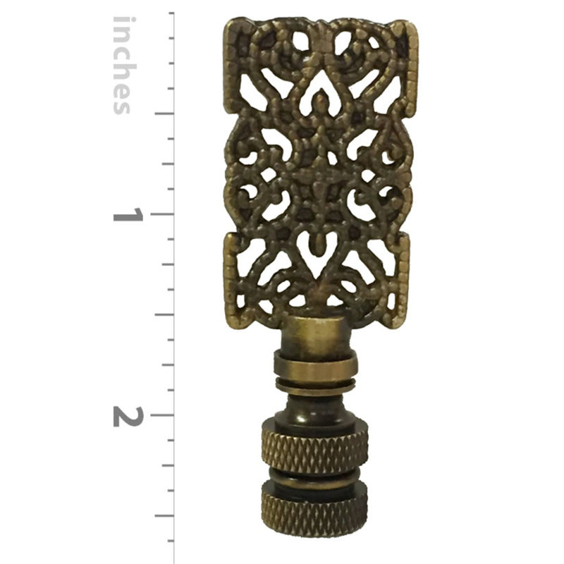 Faîteau lampe centrale en croix rectangulaire filigree, Laiton antique