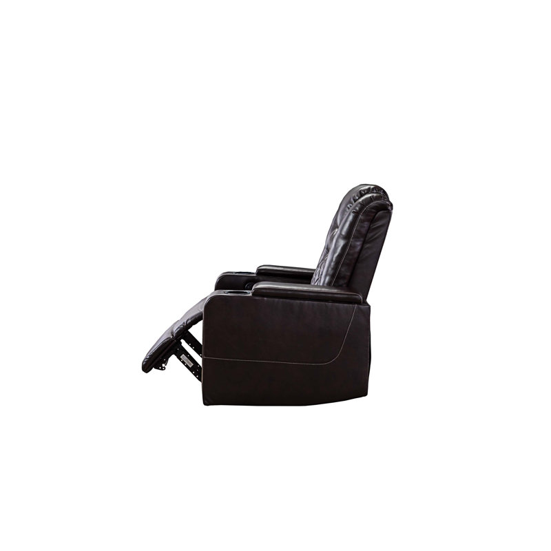 Fauteuil inclinable en cuir Artemiy, Similicuir brun