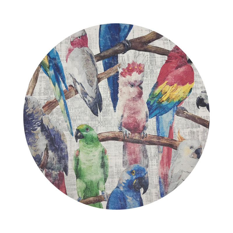 Cockatoo Fantasia Vegan Leather Round Coasters