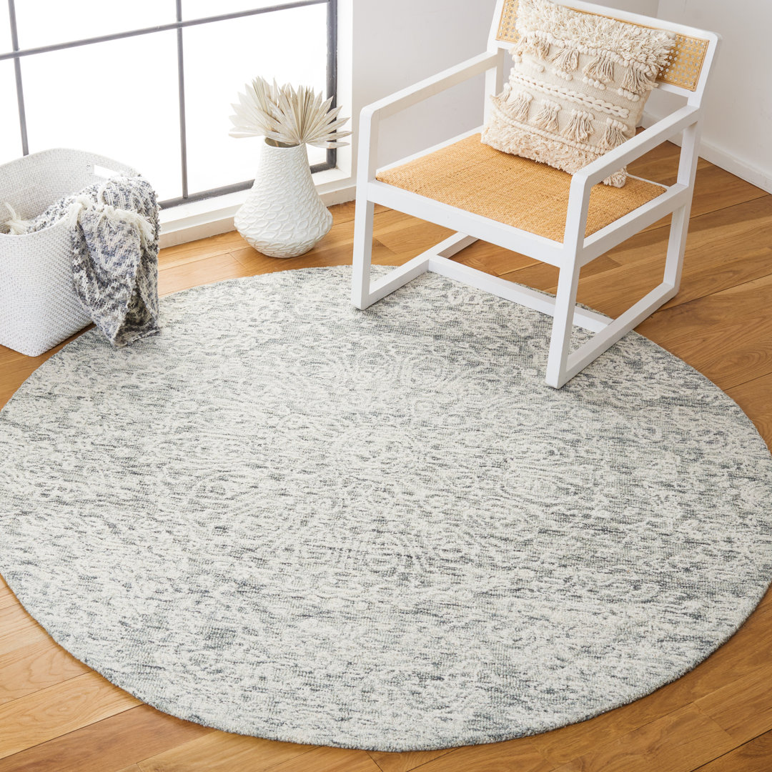 Iconium Hand Tufted Indian Wool And Cotton With Latex Solid Color Rug Ophelia & Co. Rug 