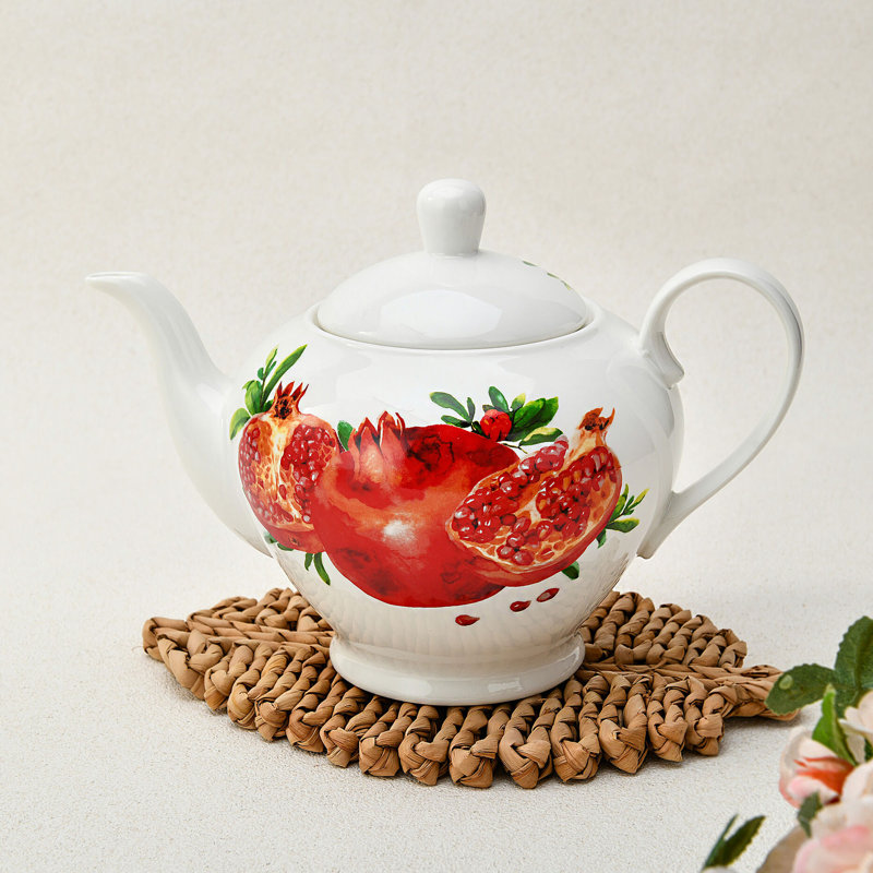 Théière en porcelaine grenade 40 oz.