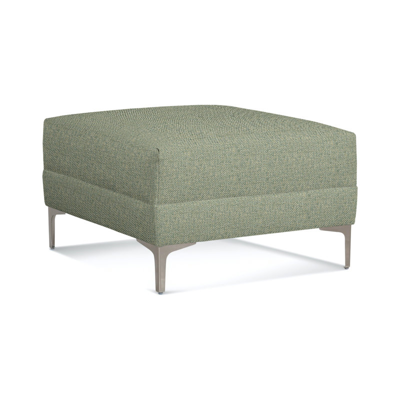 Alexa Square Ottoman, Green Performance Fabric Polypropylene/Olefin