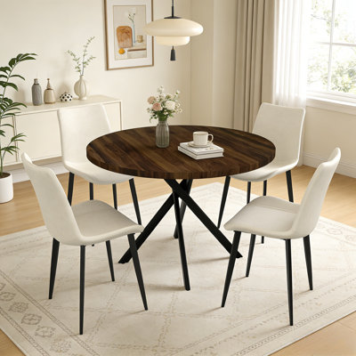 Ensemble de table de salle à manger 43,4 pouces pour 4 personnes, ensemble de table basse moderne Mid-Century pour la salle à manger