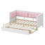 Lit de jour avec tiroirs de rangement et dossier rembourré, design moderne