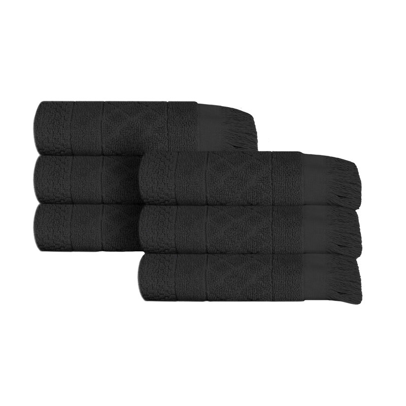 Serviette de bain Rolla, Noir, noir, noir, noir, Essuie-mains - paquet de 6