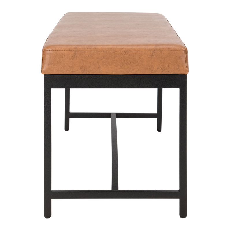 Alcott Faux Leather Upholstered Bench, Brown