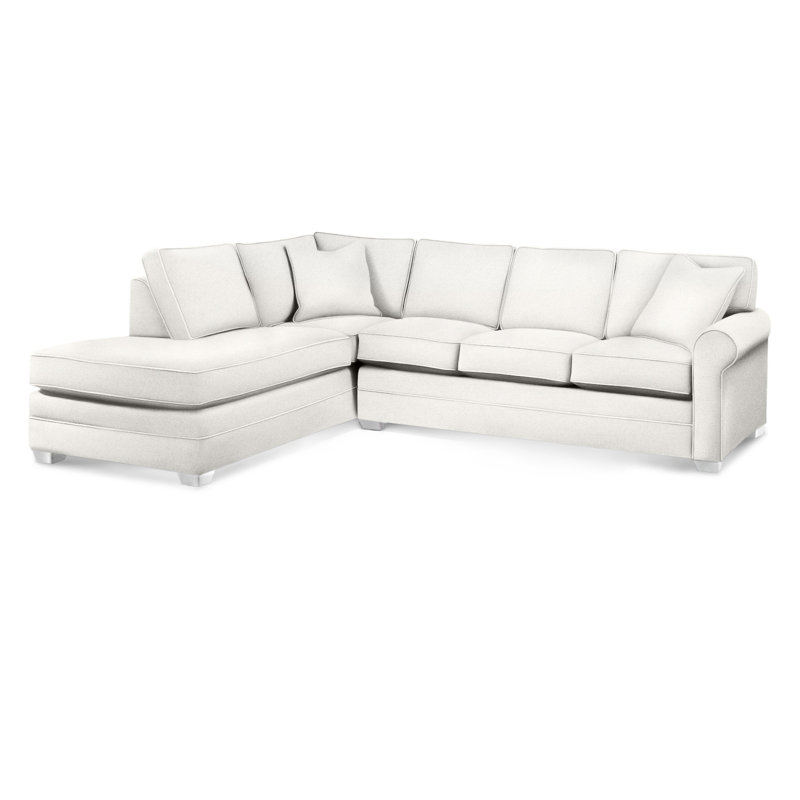 Bedford Upholstered Sectional, Frost White Finish, Left Hand Facing, Elite Ivory; 0321-91