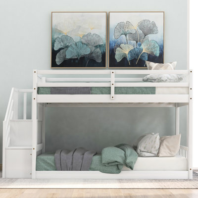 White Twin Over Bunk Bed With Captivating Storage - Solid Pine Build For Allure Charming And , Made From