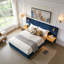 Structure de lit en velours pour grand lit-1167146343