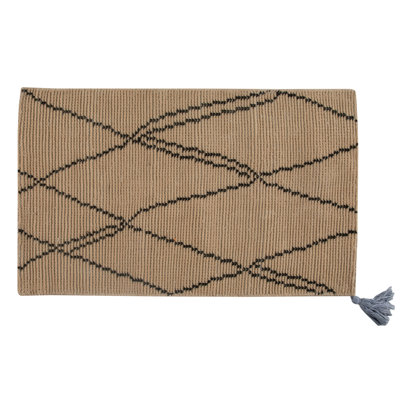 Tapis d'intérieur / extérieur ivoire / ardoise / noir tissé à la main Wendy Jane