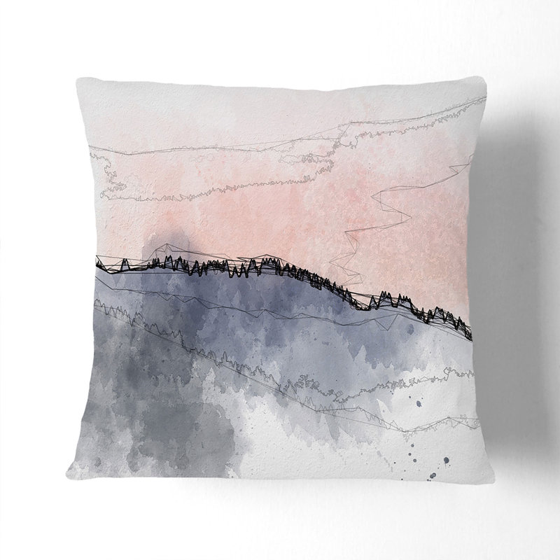 Sunrise over a Forest Cushion with Filling, 55cm H x 55cm W x 20cm D, Black