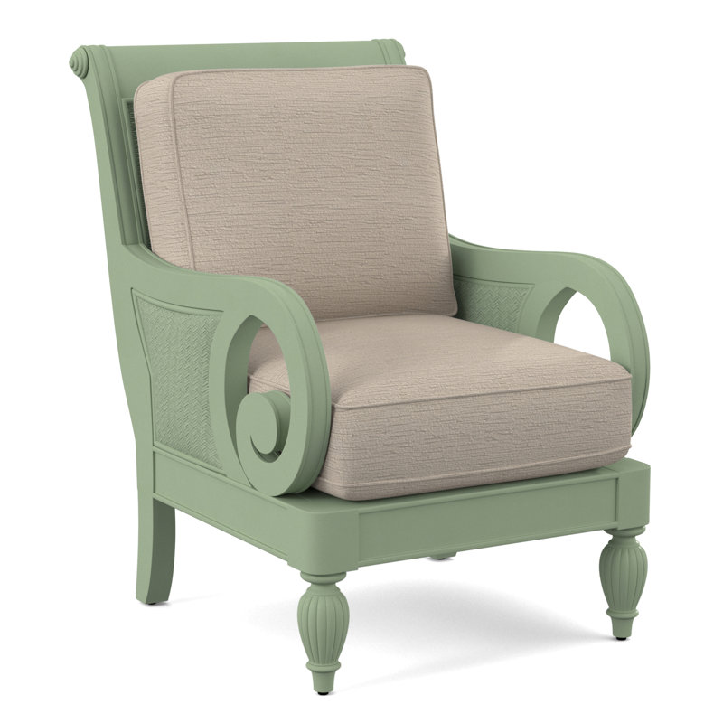 Grand View 71.12Cm Wide Armchair, Celery Finish, White Performance Fabric; 0851-94