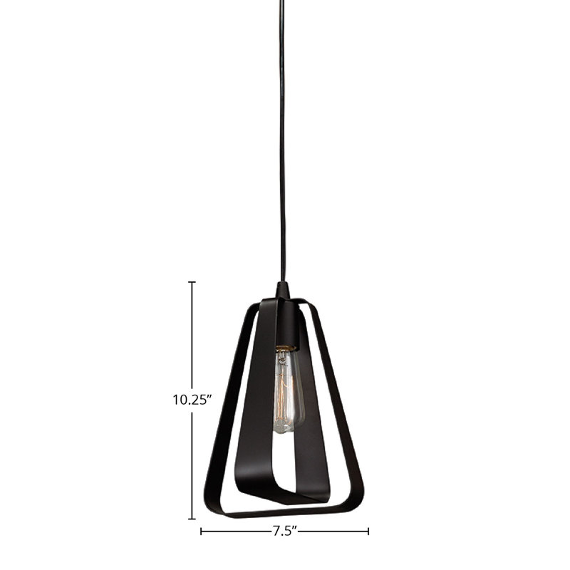 Luminaire suspendu géométrique 1 lumière Wesla, Noir