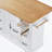 56 Inch Kitchen Island With Rubber Wood Veneer Drop Leaf, Power Outlet, 4 Door Shelves, Embossed Vertical Stripe Rolling Kitchen Cart On 4 Wheels With 6 Deep Drawers-1298970831
