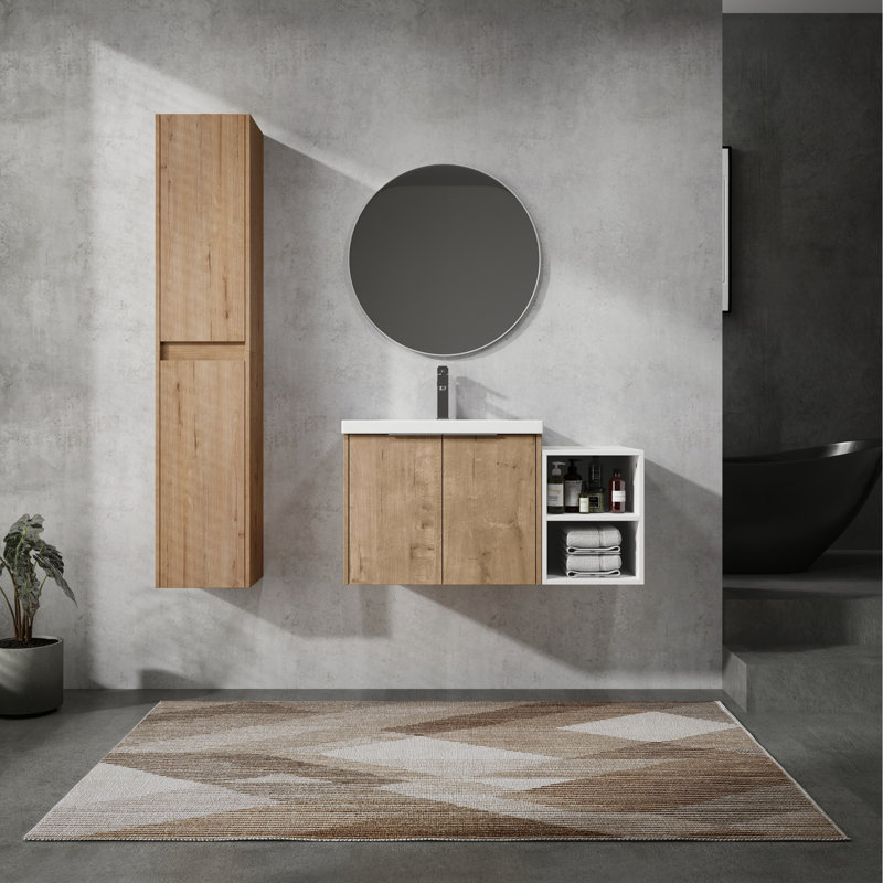 Meuble-lavabo 36 po avec lavabo et armoire latérale - Fermeture silencieuse de porte, 36"