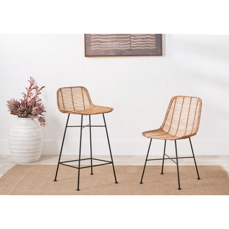 Wicker Bar Stool, Natural