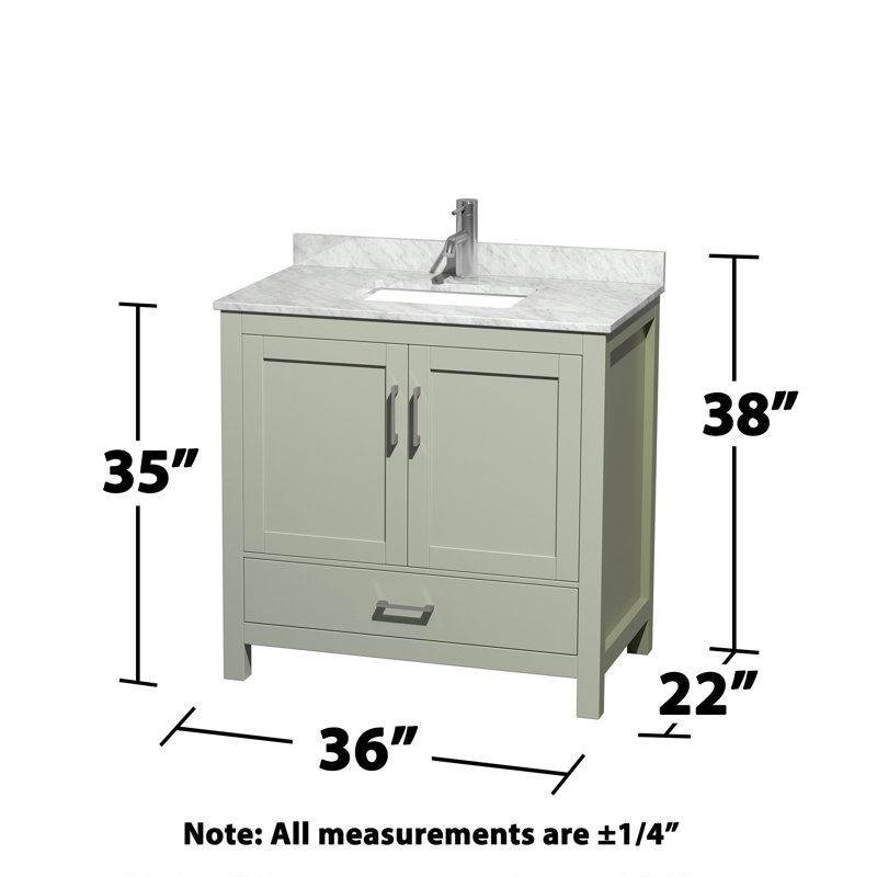 Sheffield 36" Single Bathroom Vanity Set with Mirror, Light Green