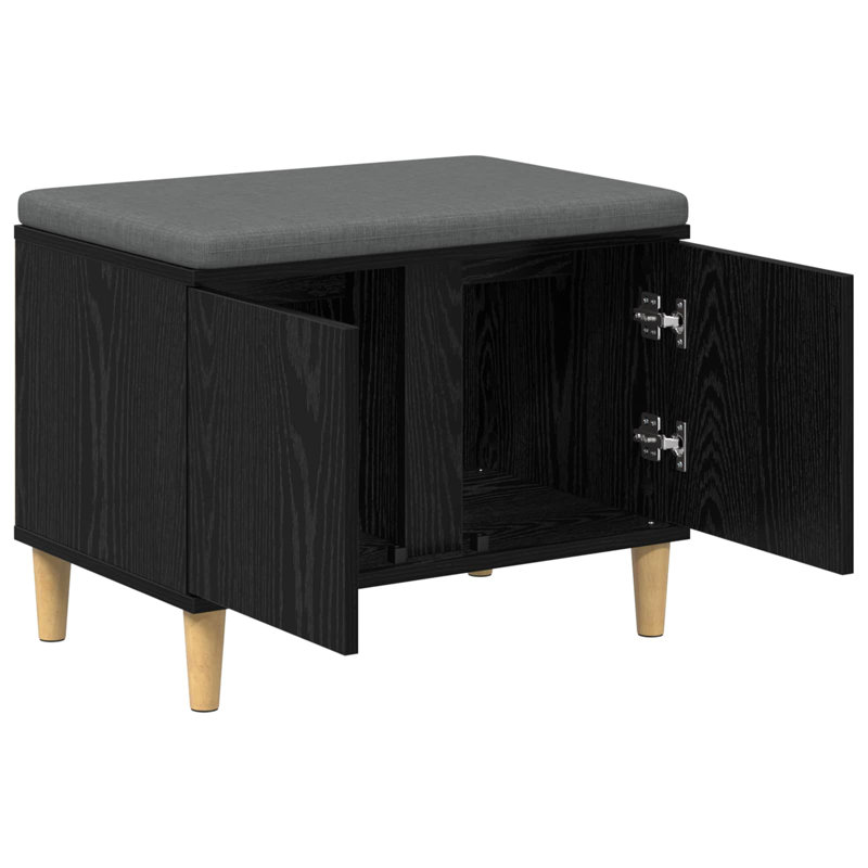Storage Bench, 46cm H x 60cm W x 38cm D, Black Oak