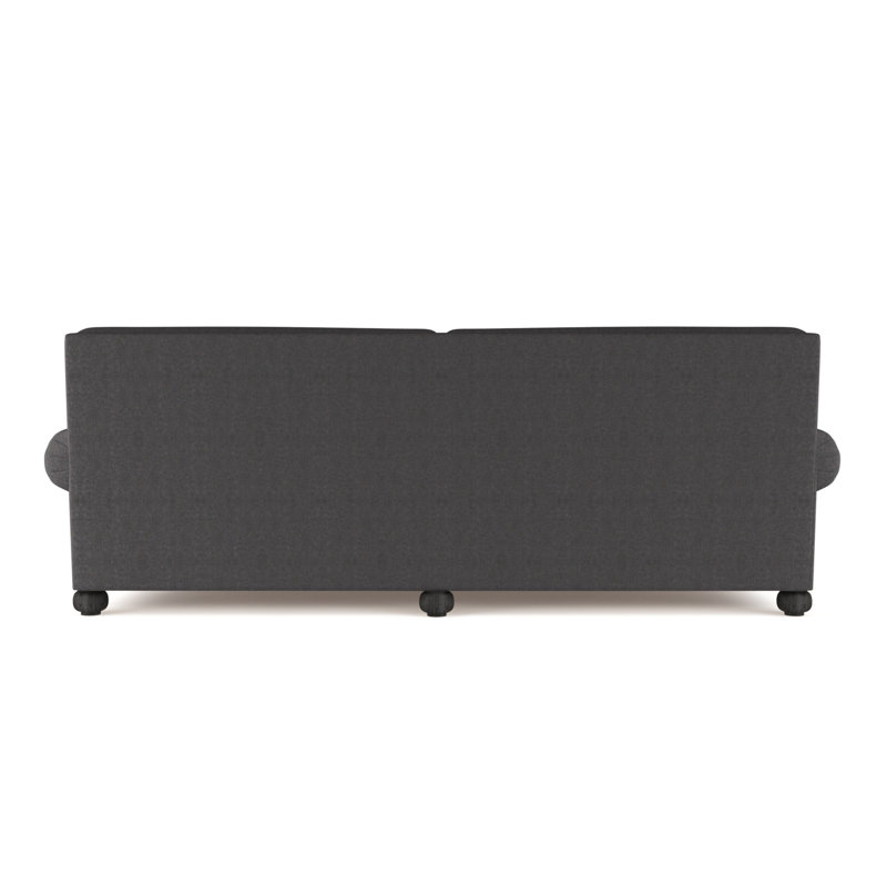 Leroy Rolled Panel-Arm Daybed with Bun Feet, Vintage Leather Oyster, Ebony