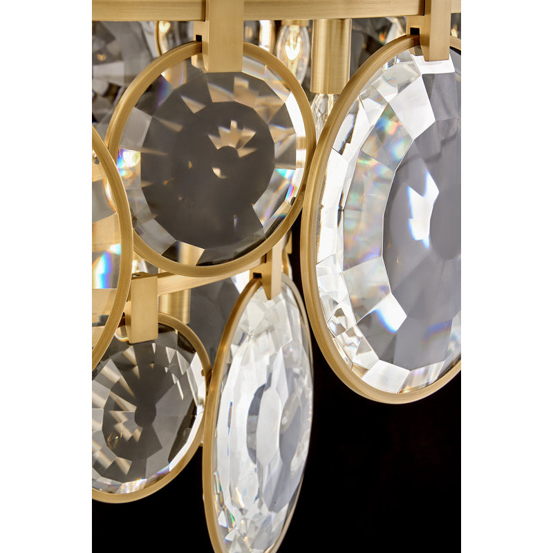 Nala 15 - Light Crystal Tiered Chandelier, Heritage Brass