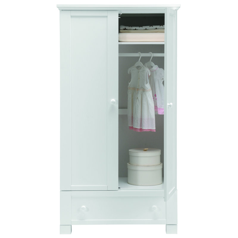 Montreal 2 Door Wood Wardrobe, Double, White
