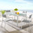 Raleigh Outdoor Patio Aluminum Dining Set with 4 Stackable Chairs-1497736065