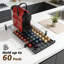 Porte-dosette à café et tiroir organisateur pour ligne originale Nespresso, peut contenir 60 petites capsules, verre trempé avec cadre en métal, rangement de comptoir de cuisine peu encombrant