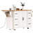 56-inch rubber wood veneer drawer-style kitchen island with power outlet, 4-door storage shelves, 4-wheel textured rolling kitchen cart with 6 deep drawers, suitable for kitchen, restaurant, white-270872120