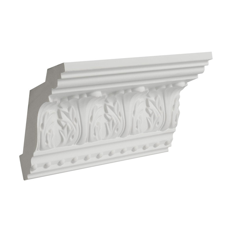 6-Inch White Primed Polyurethane Crown Moulding Sample