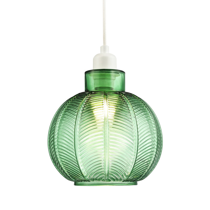 Aamiyah 21cm H Glass Bell Pendant Shade ( Screw On ), Green