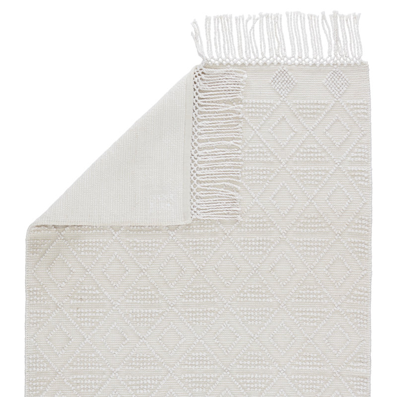 Giordano Geometric Area Rug in White/Ivory, Rectangle 9' x 12'