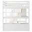 Lit mezzanine avec bureau et tablettes, deux tiroirs intégrés, escalier de rangement