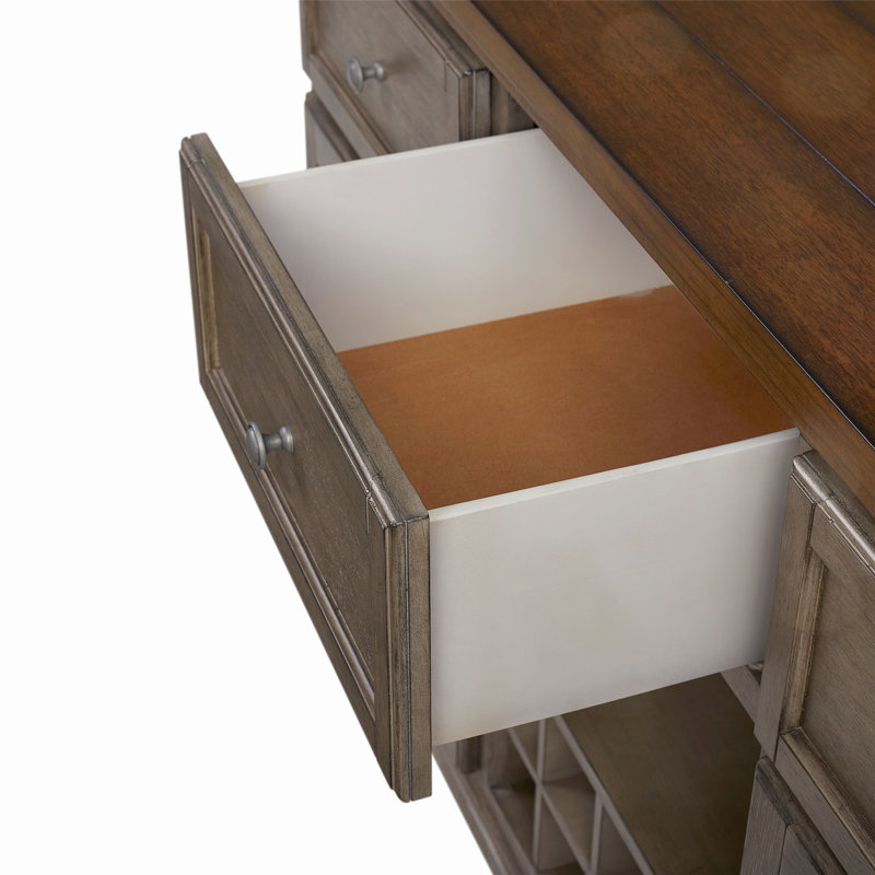 Charming Traditional Server Cabinet with Versatile Storage Options for Your Home, Grey