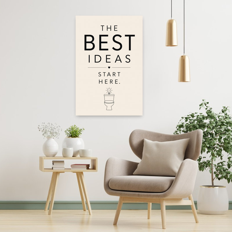 Best Ideas Start Here Minimalist Abstract Contemporary Wall Art Print by Treechild - Wrapped Canvas Print