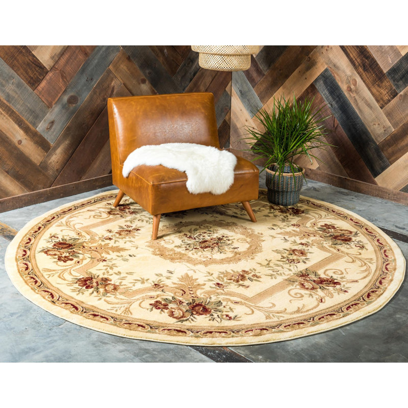 Debora Oriental Area Rug, Round 6'1", Cream