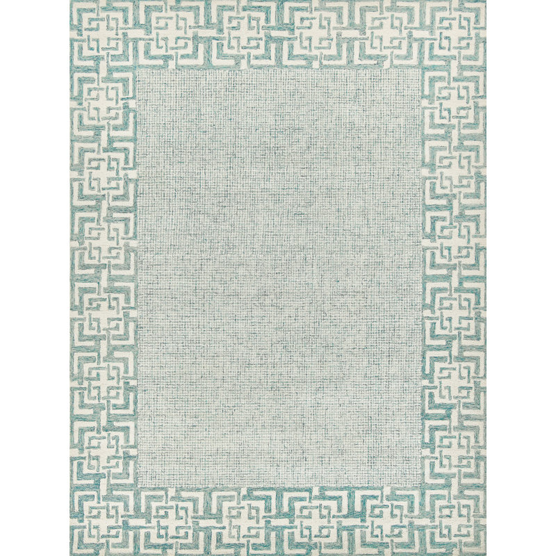 Caprice Wool Oriental Area Rug in Aqua, Rectangle 14' x 18', Sage/Ivory