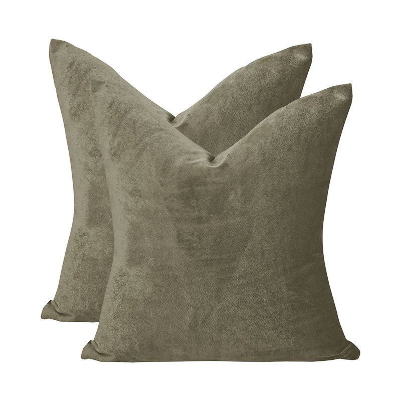 Matte Velvet Cushion Cover - 1 Pc, Khaki, 56cm x 56cm
