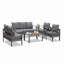 Ensemble de conversation de patio 5 pièces en aluminium 5 pièces, canapé d'extérieur 7 places avec coussins épais et structure et table basse-1860838043-1860838023