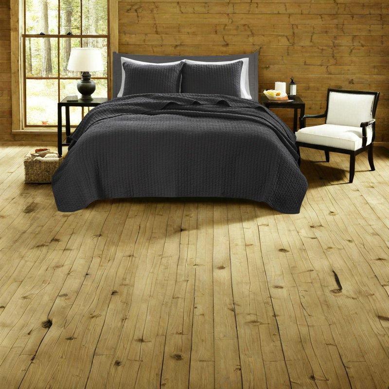 Ensembles de literie confortables, courtepointe en microfibre noire, style maison de campagne pour toutes les saisons
