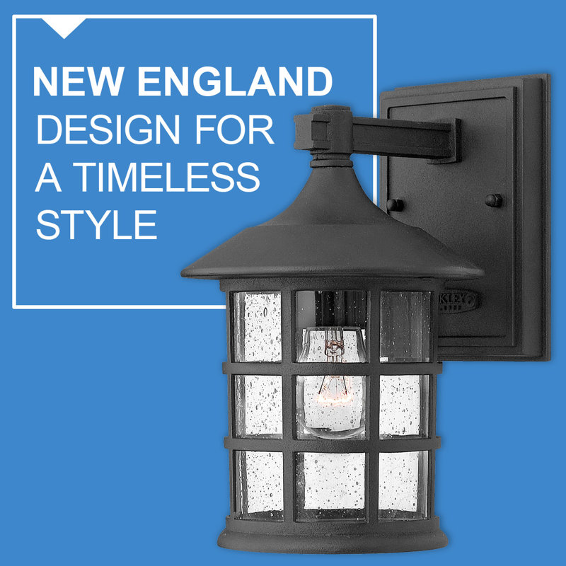 Black Aluminum Outdoor Wall Lantern with Clear Seedy Glass