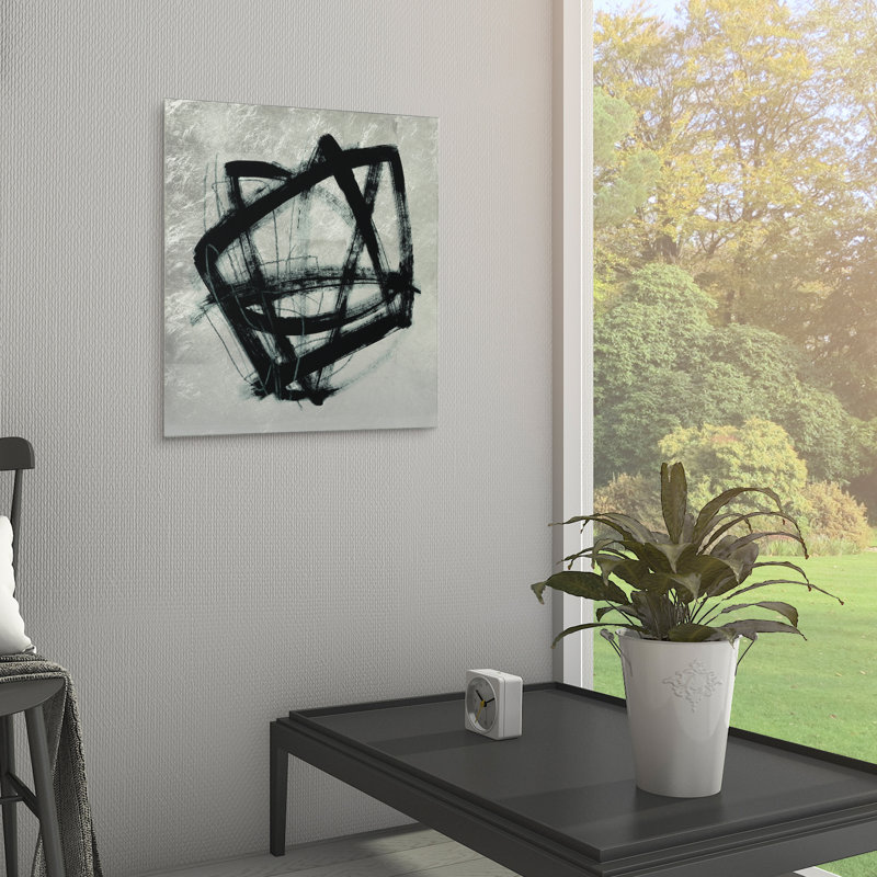Reproduction d'art graphique sur verre avec feuille d'argent Tessellation III