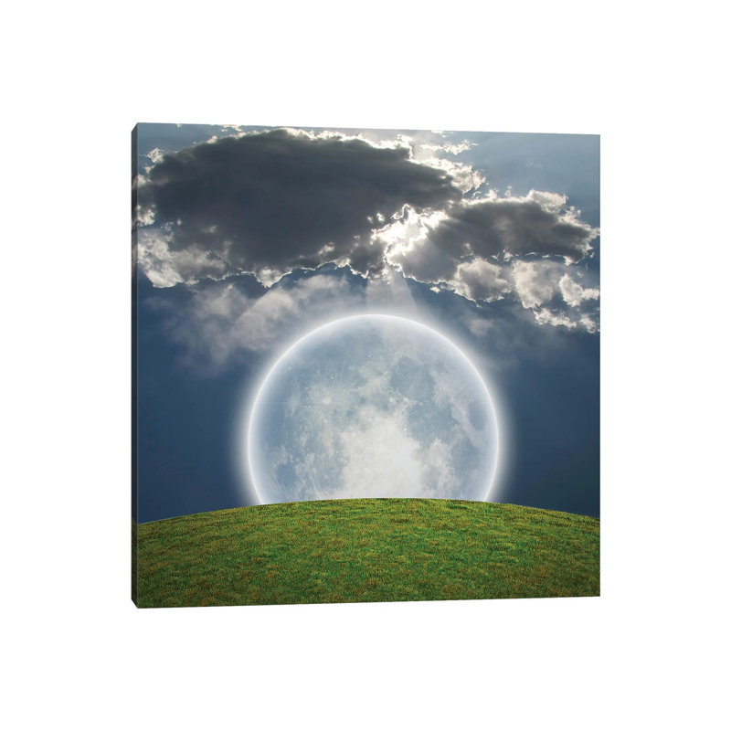 Giant Bright Moon, Green Field by Bruce Rolff - Wrapped Canvas Print, 30.48 cm H x 30.48 cm W