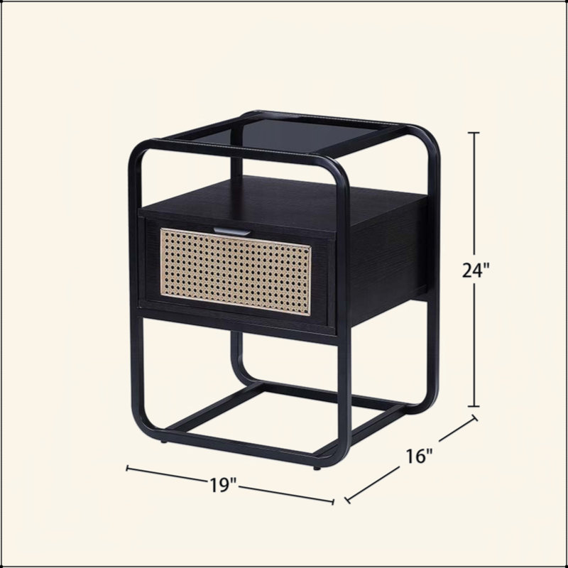 Table d'appoint en métal avec finition noire