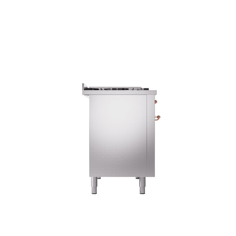 ILVE Nostalgie II, cuisinière à double combustible de 48 po, 8 brûleurs, plaque chauffante, Gaz naturel