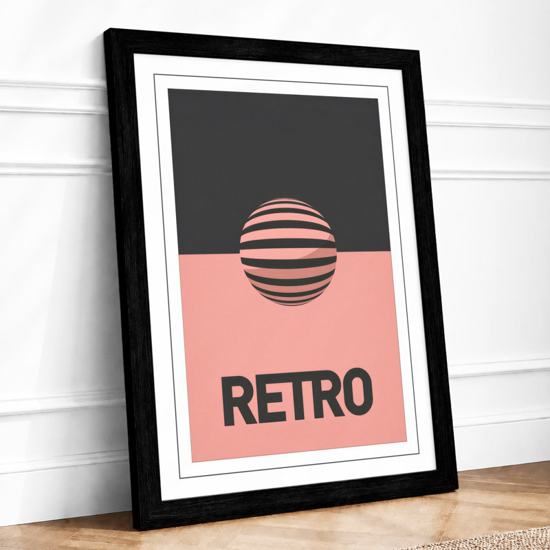 Sphere Study Retro - Framed Print, A4 - 29.7 x 21.0 cm, Black