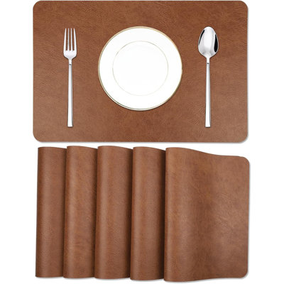 Pattern Faux Leather Placemats Set of 6