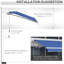 Auvent rétractable bleu foncé 12 pi x 10 pi, manivelle manuelle, tissu à eau 280 g / m, structure en aluminium pour terrasse, balcon, béton extérieur, brique, surfaces en bois
