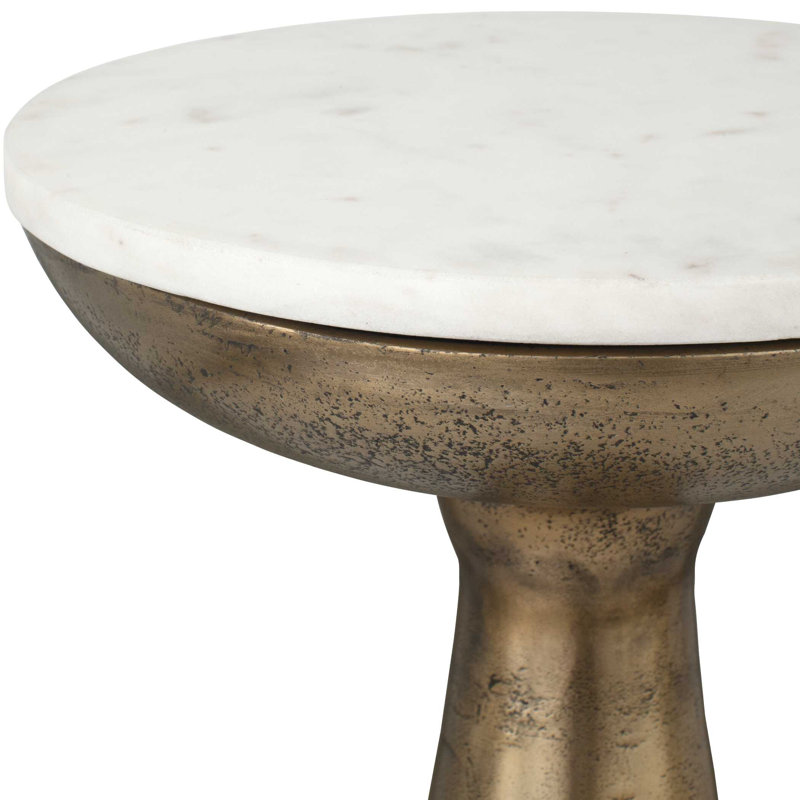 Uttermost Torin Marble & Brass Drink Table