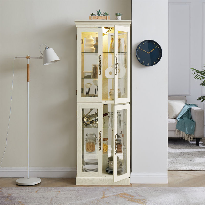 Vitrine lumineuse vitrée, Blanc antique